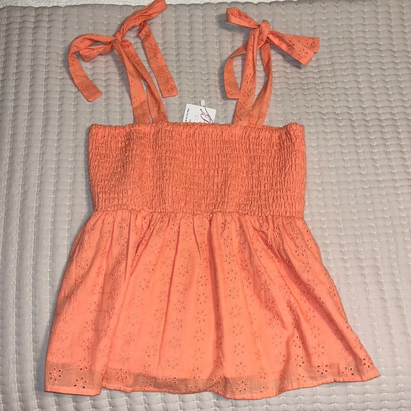 Pink Lily Tops - NWT Pink Lily Peplum Tie Shoulder Tank